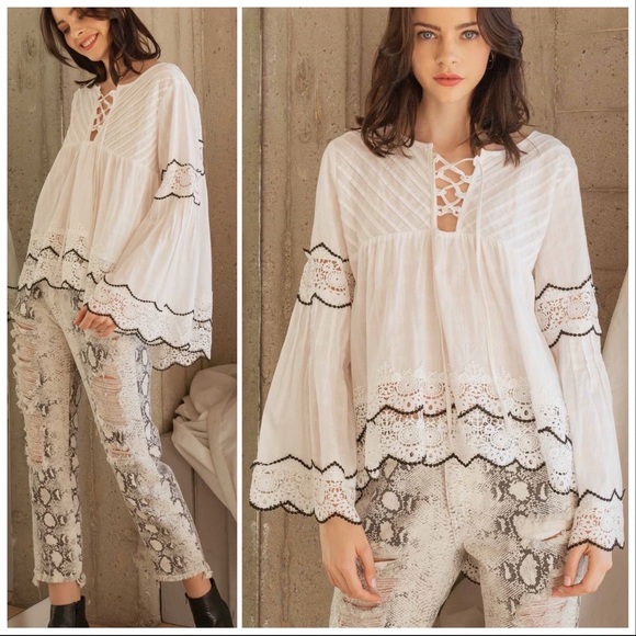 POL Hollie's Plaid Woven Babydoll Top - Picture 11 of 14